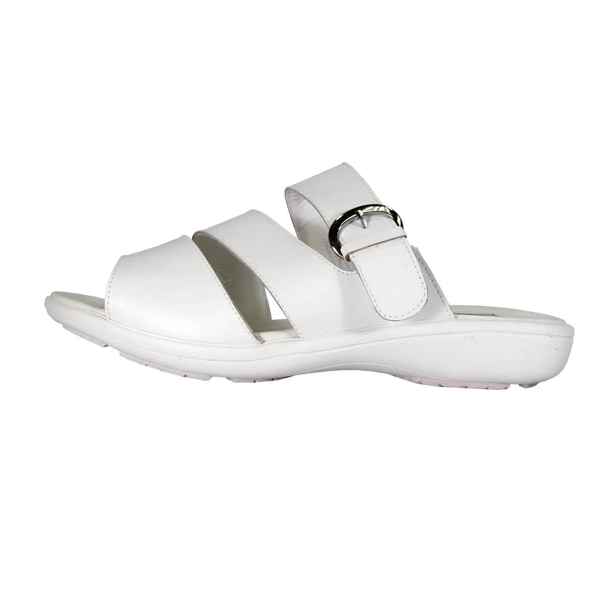 24 HOUR COMFORT Edna Women's Wide Width Leather Slide Sandals