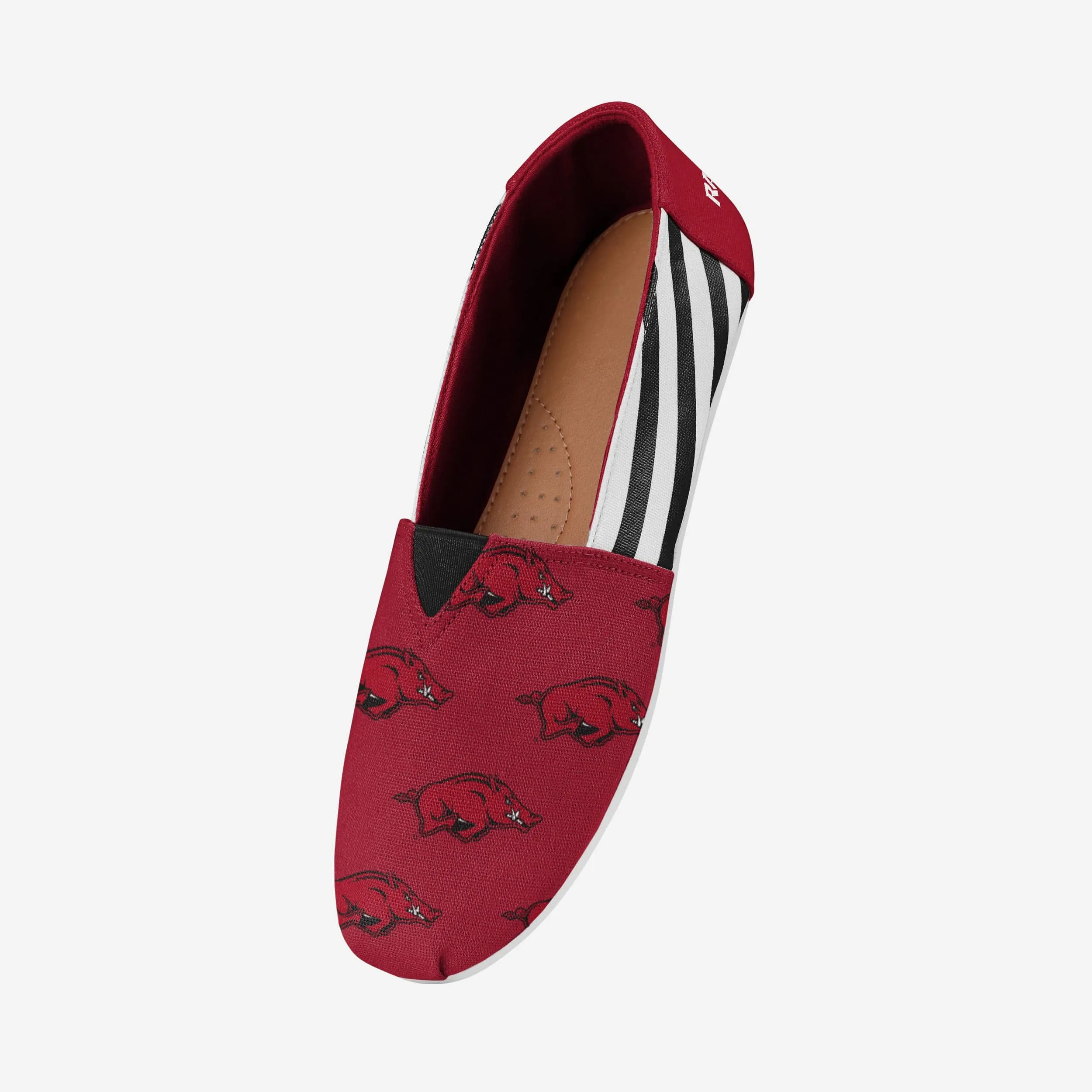 Arkansas Razorbacks Womens Stripe Canvas Shoe