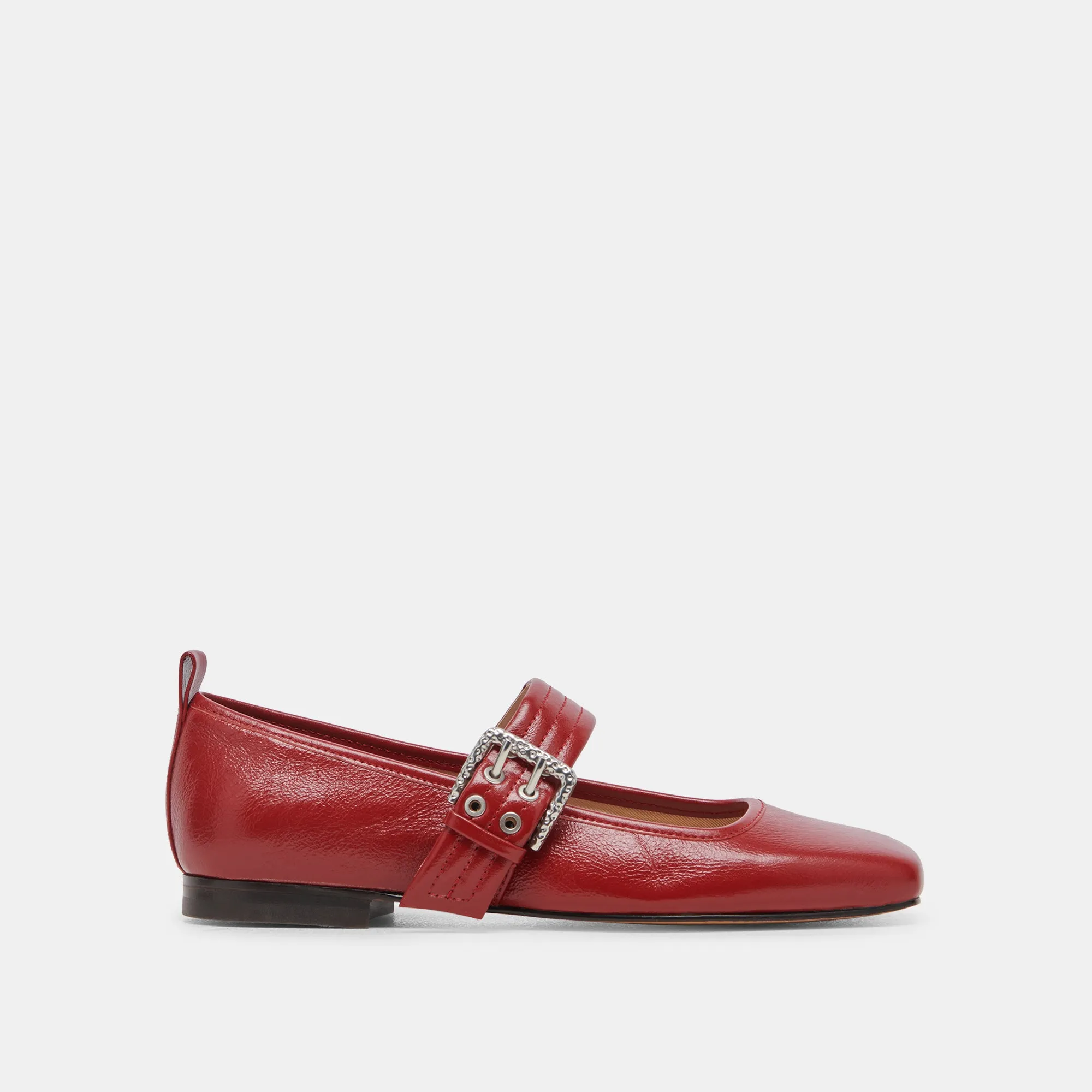 ARORA BALLET FLATS RED CRINKLE PATENT