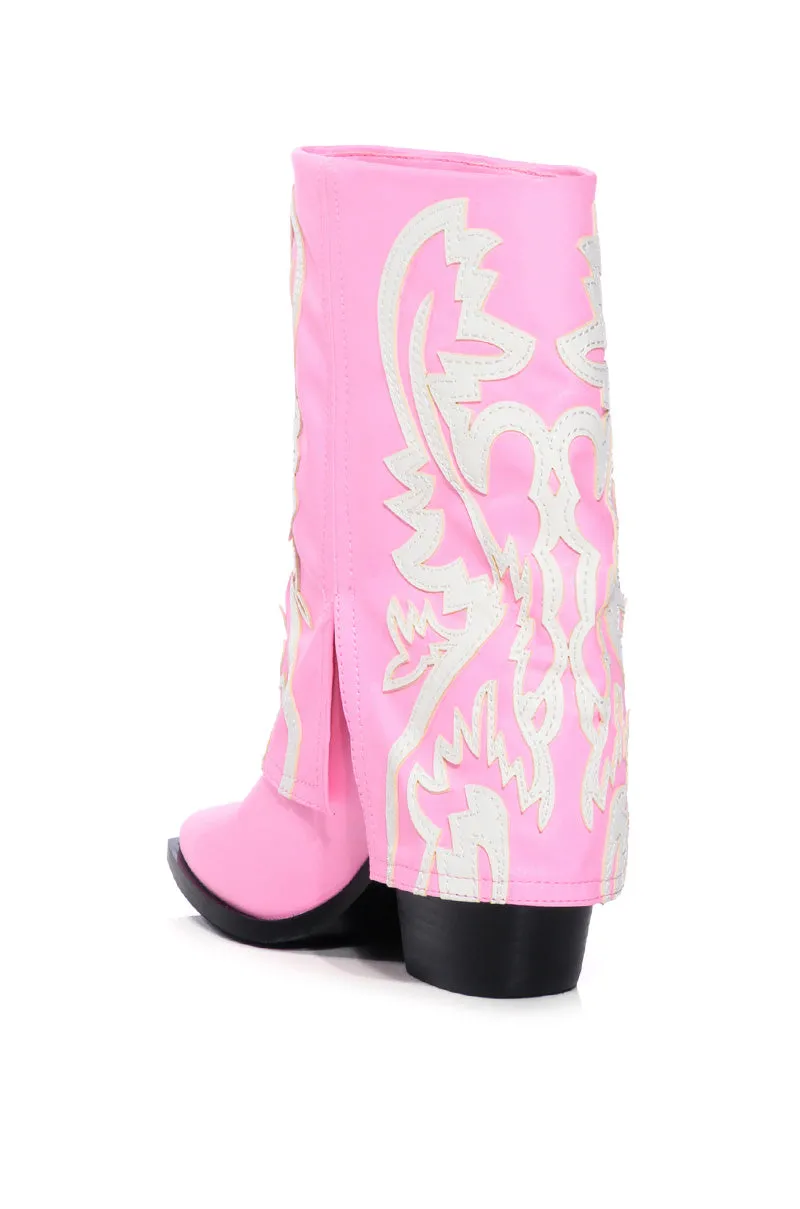 AZALEA WANG ESPERANZA WESTERN BOOTIE IN LIGHT PINK