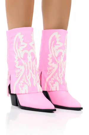 AZALEA WANG ESPERANZA WESTERN BOOTIE IN LIGHT PINK