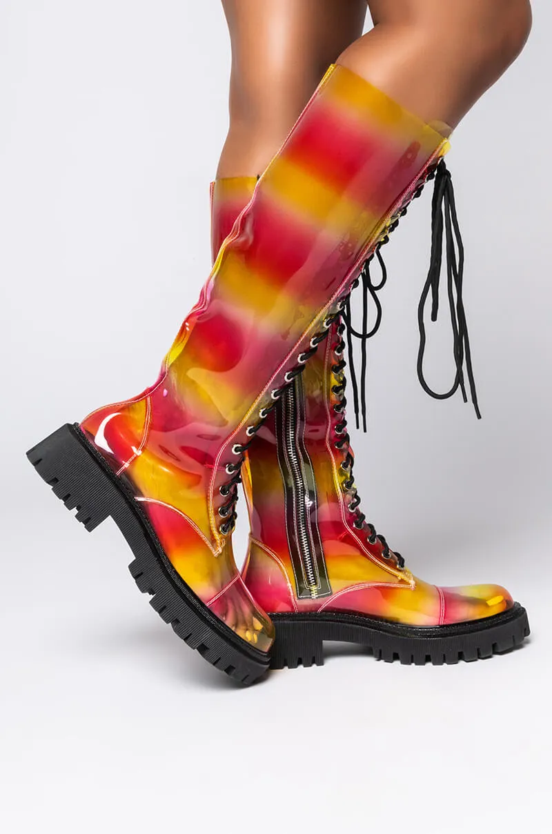 AZALEA WANG I DONT CARE I LOVE IT FLATFORM BOOT IN MULTI