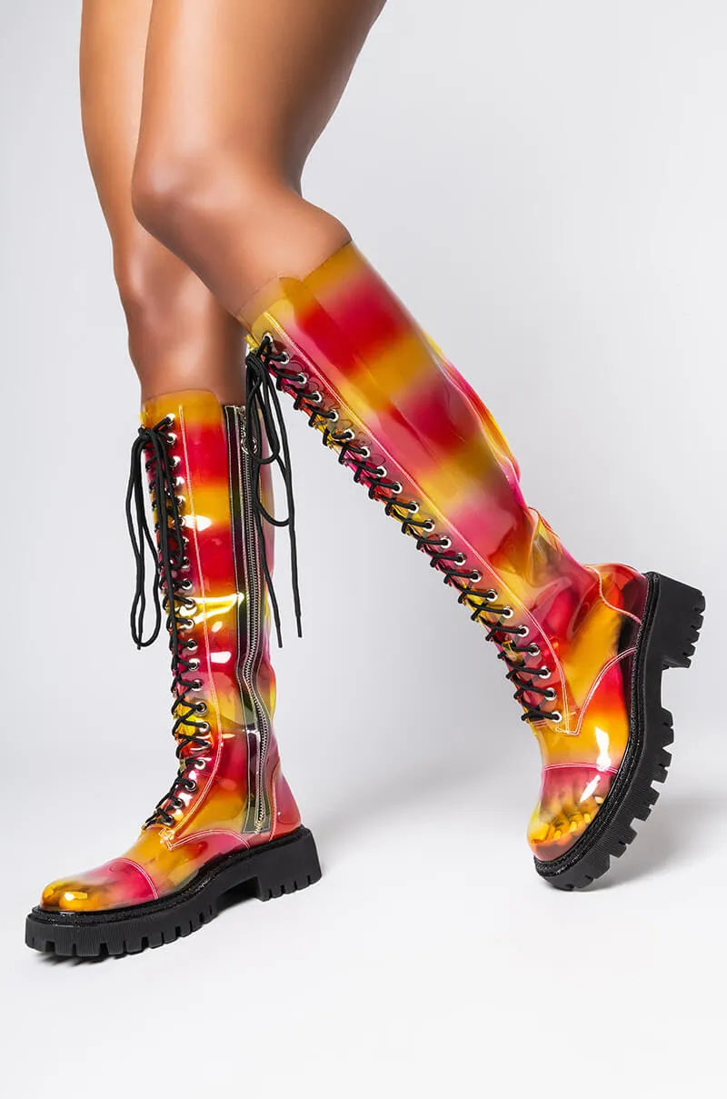 AZALEA WANG I DONT CARE I LOVE IT FLATFORM BOOT IN MULTI