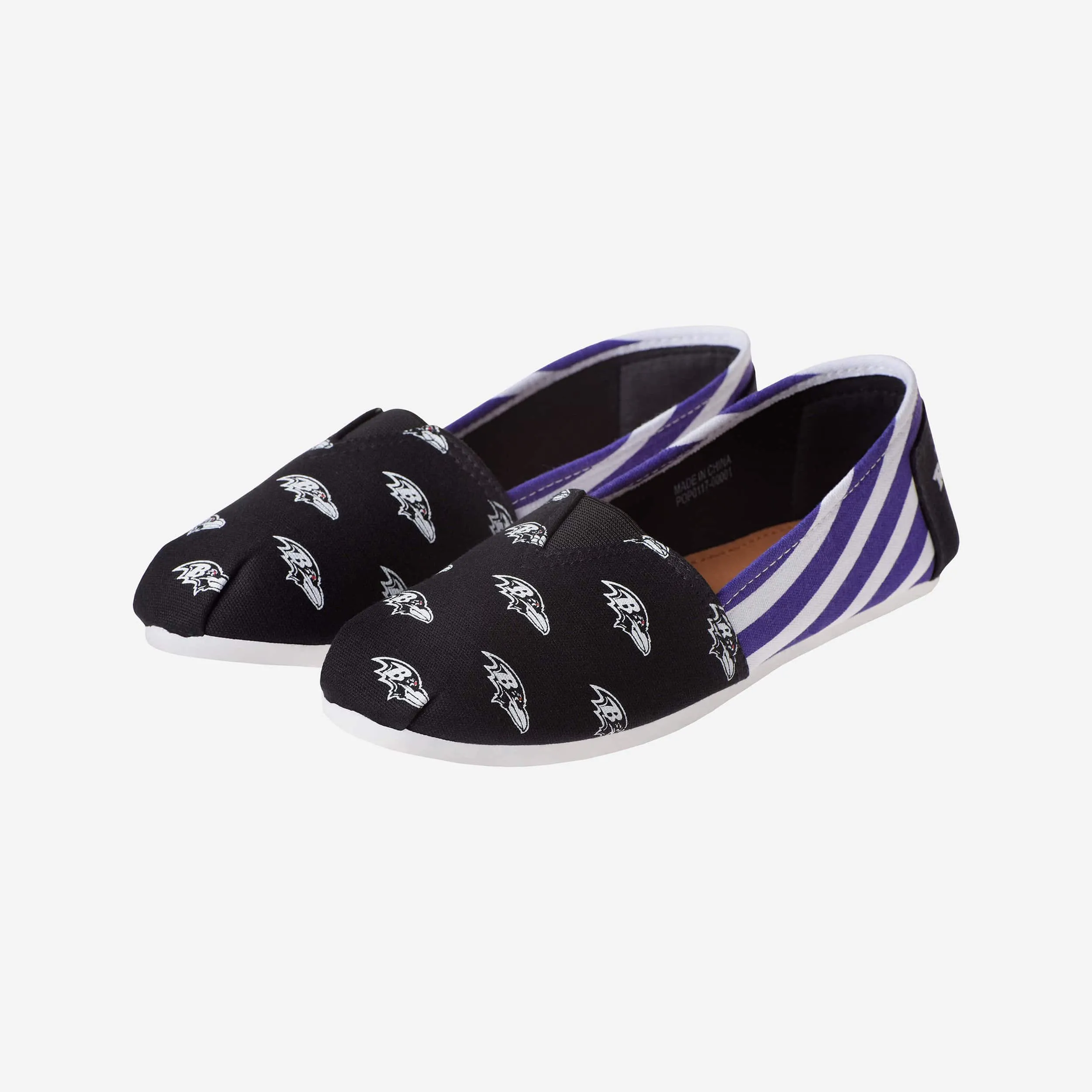 Baltimore Ravens Womens Stripe Canvas Shoe