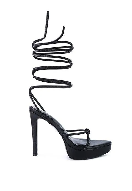 Bondage High Heel Lace Up Sandals