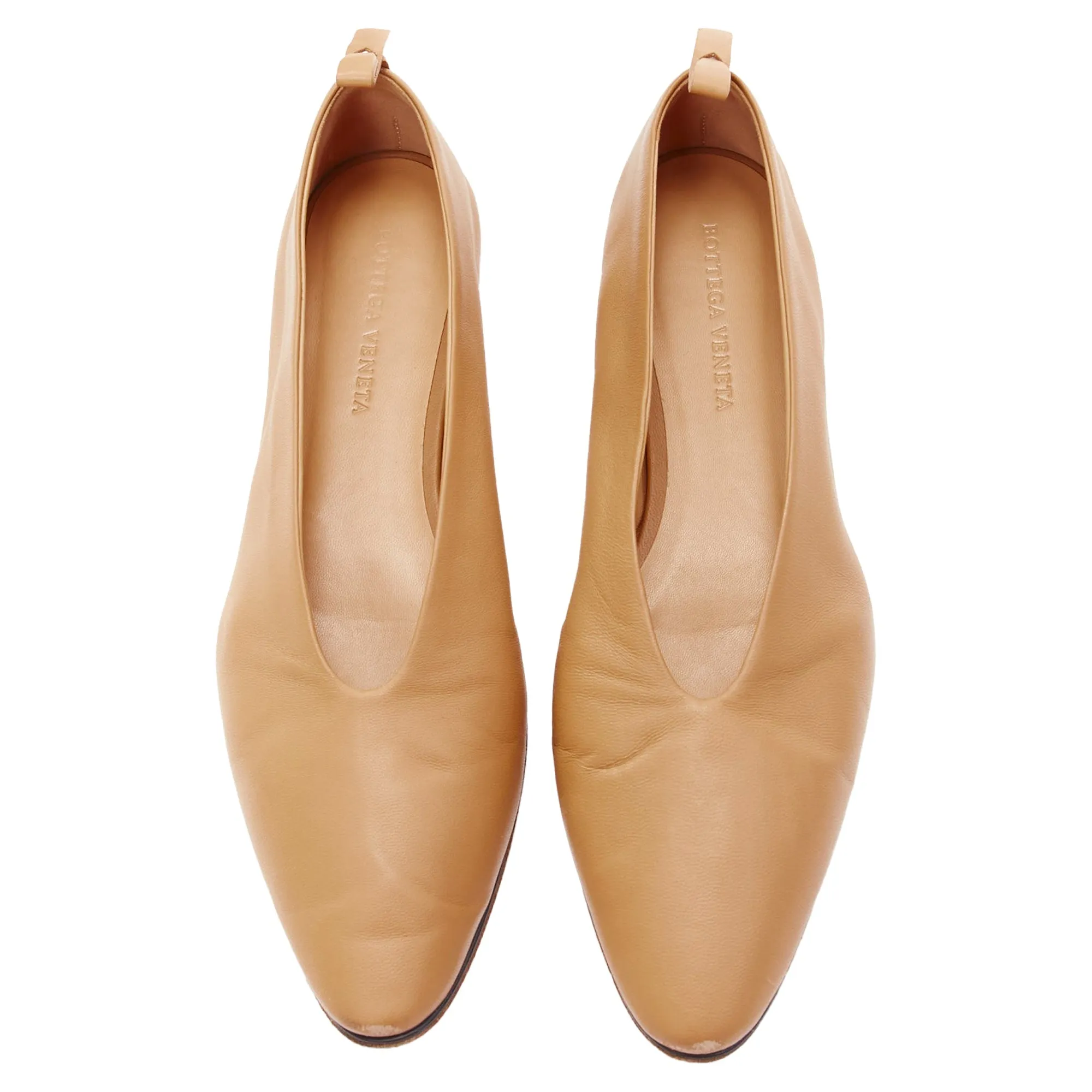 Bottega Veneta leather low vamp pointed ballet flats