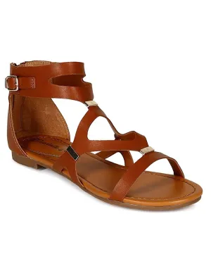 Breckelle's Women's Ruby-51 Cutout Gladiator Sandal