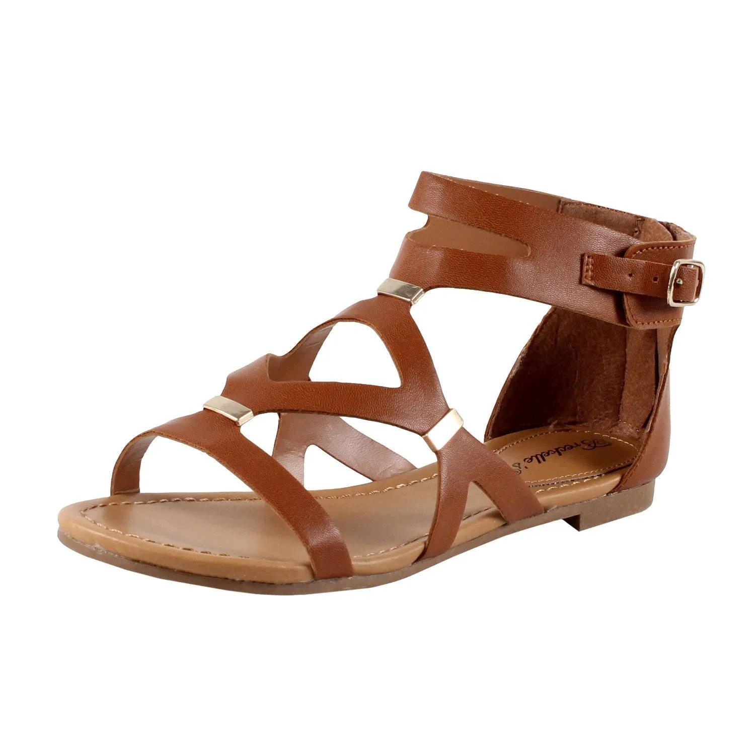 Breckelle's Women's Ruby-51 Cutout Gladiator Sandal