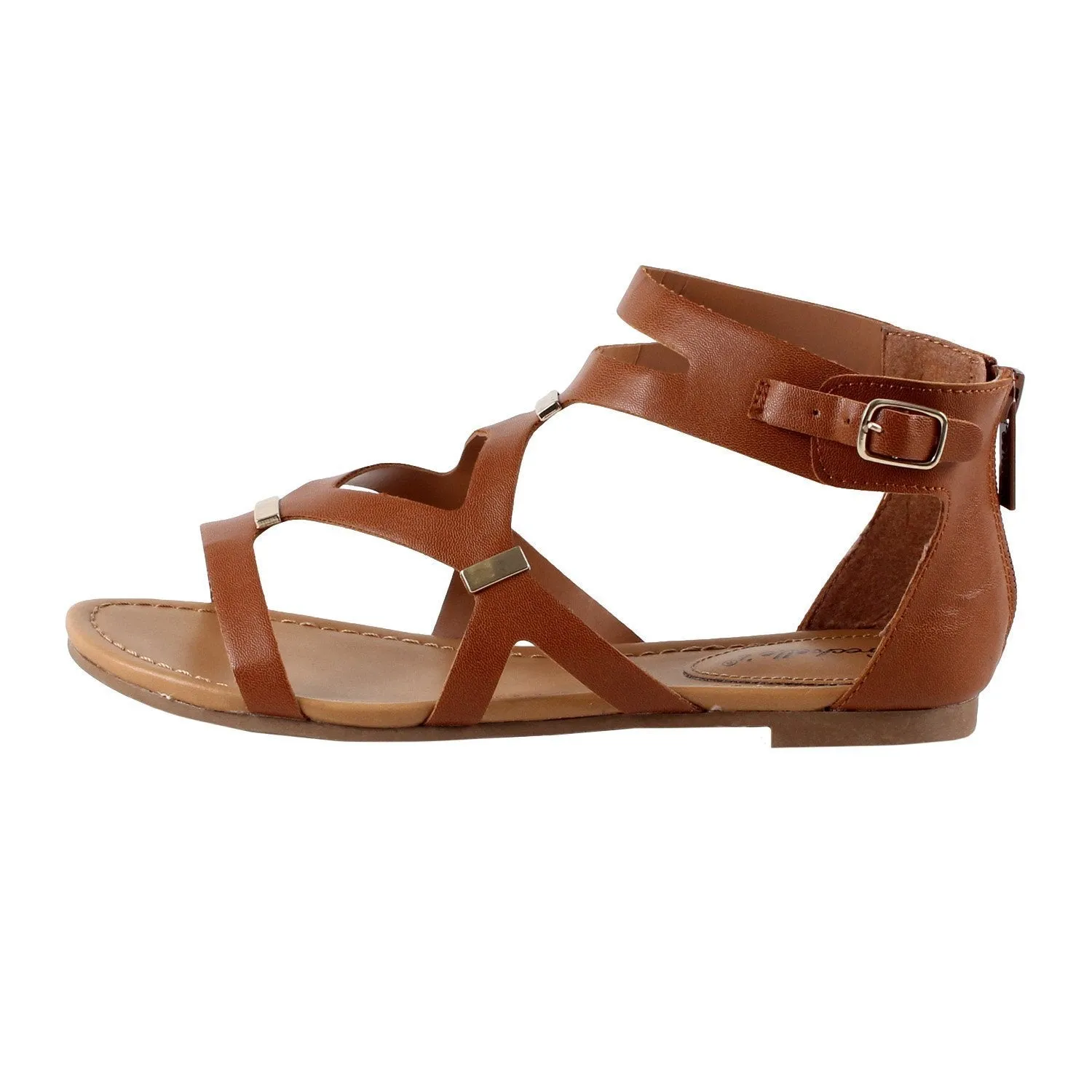 Breckelle's Women's Ruby-51 Cutout Gladiator Sandal