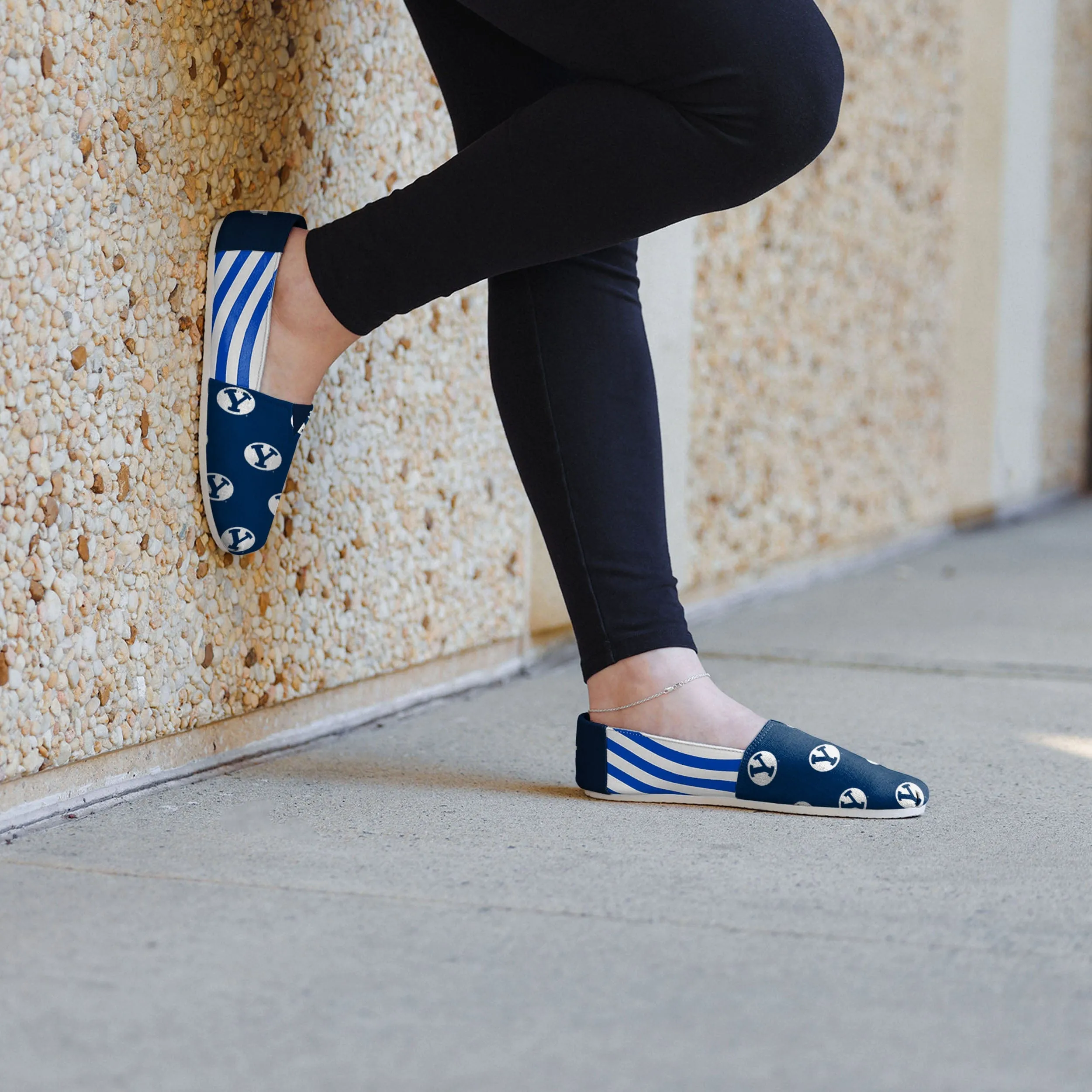 BYU Cougars Womens Stripe Canvas Shoe