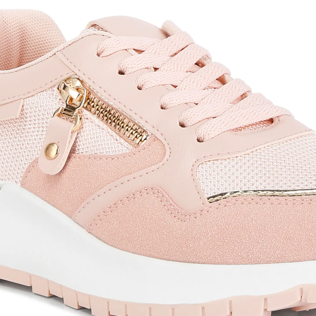 Chain Detailing Lace Up Sneakers