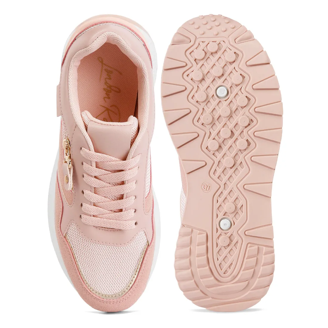 Chain Detailing Lace Up Sneakers