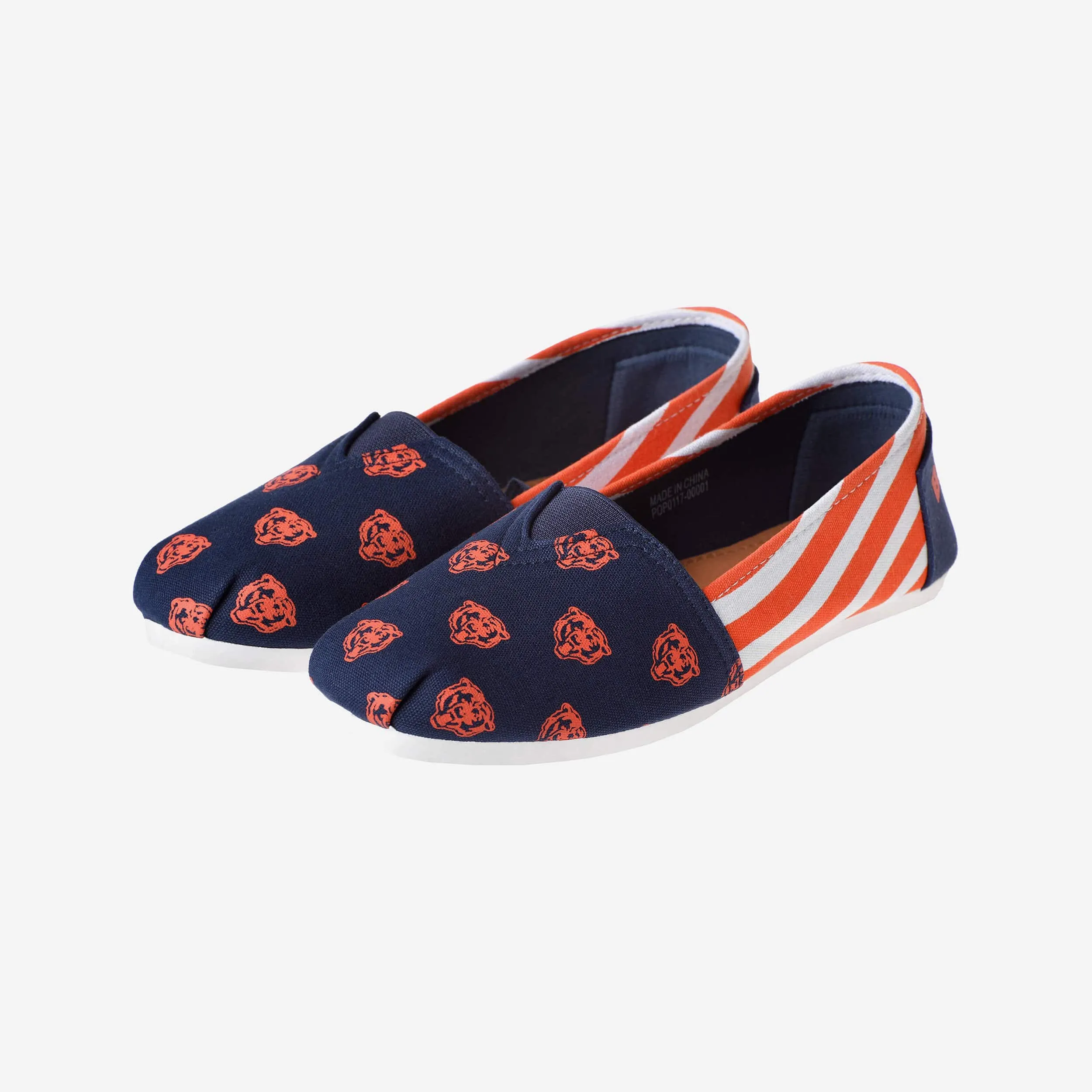 Chicago Bears Womens Stripe Canvas Shoe