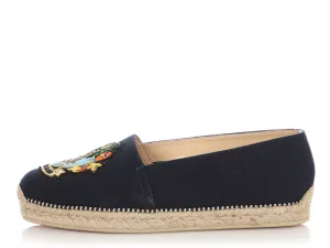 Christian Louboutin Navy Lougalia Espadrille Flats