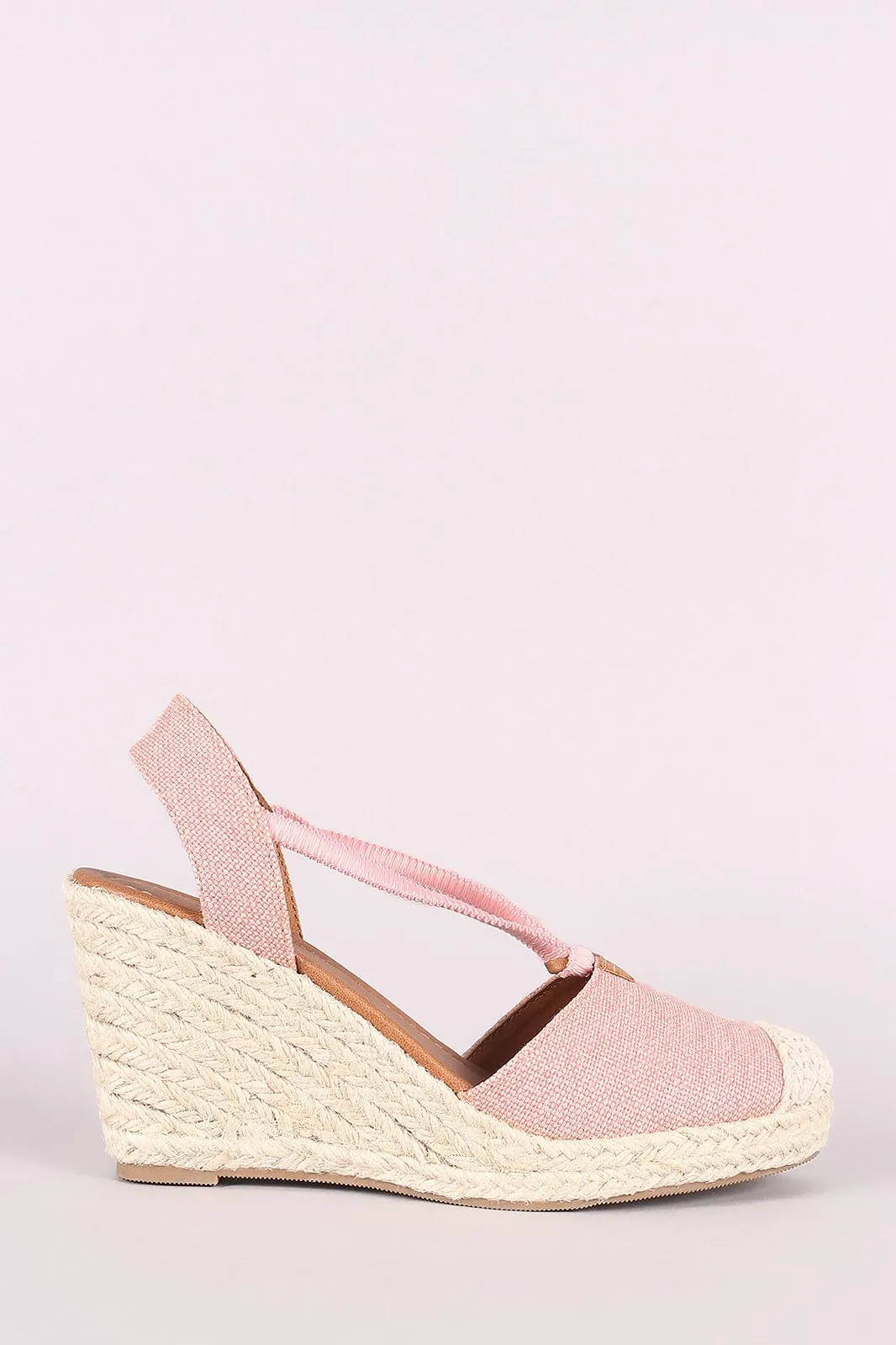 City Classified Canvas Round Toe Espadrille Platform Wedge