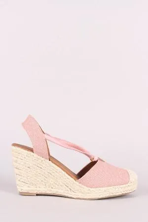 City Classified Canvas Round Toe Espadrille Platform Wedge