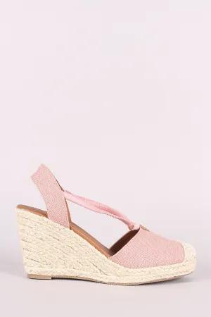 City Classified Canvas Round Toe Espadrille Platform Wedge