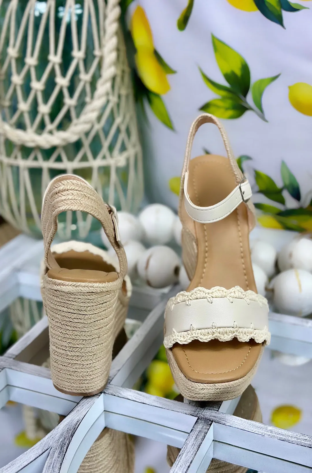 Coastal Crochet Platform Wedge