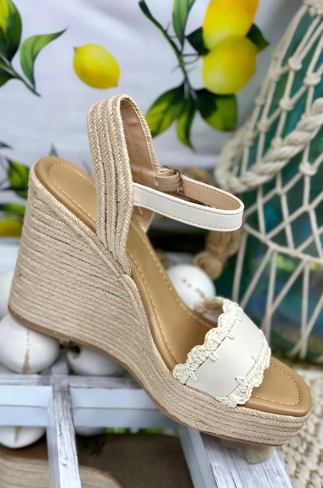 Coastal Crochet Platform Wedge