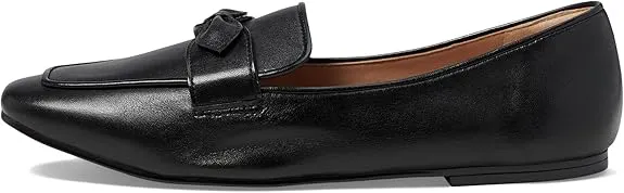 Cole Haan York Bow Black Leather Slip On Square Toe Bow Detailed Classic Loafers