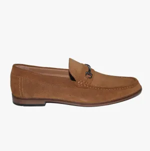 DOMINIC Mens Suede Slip On Moccasin Loafers Sand