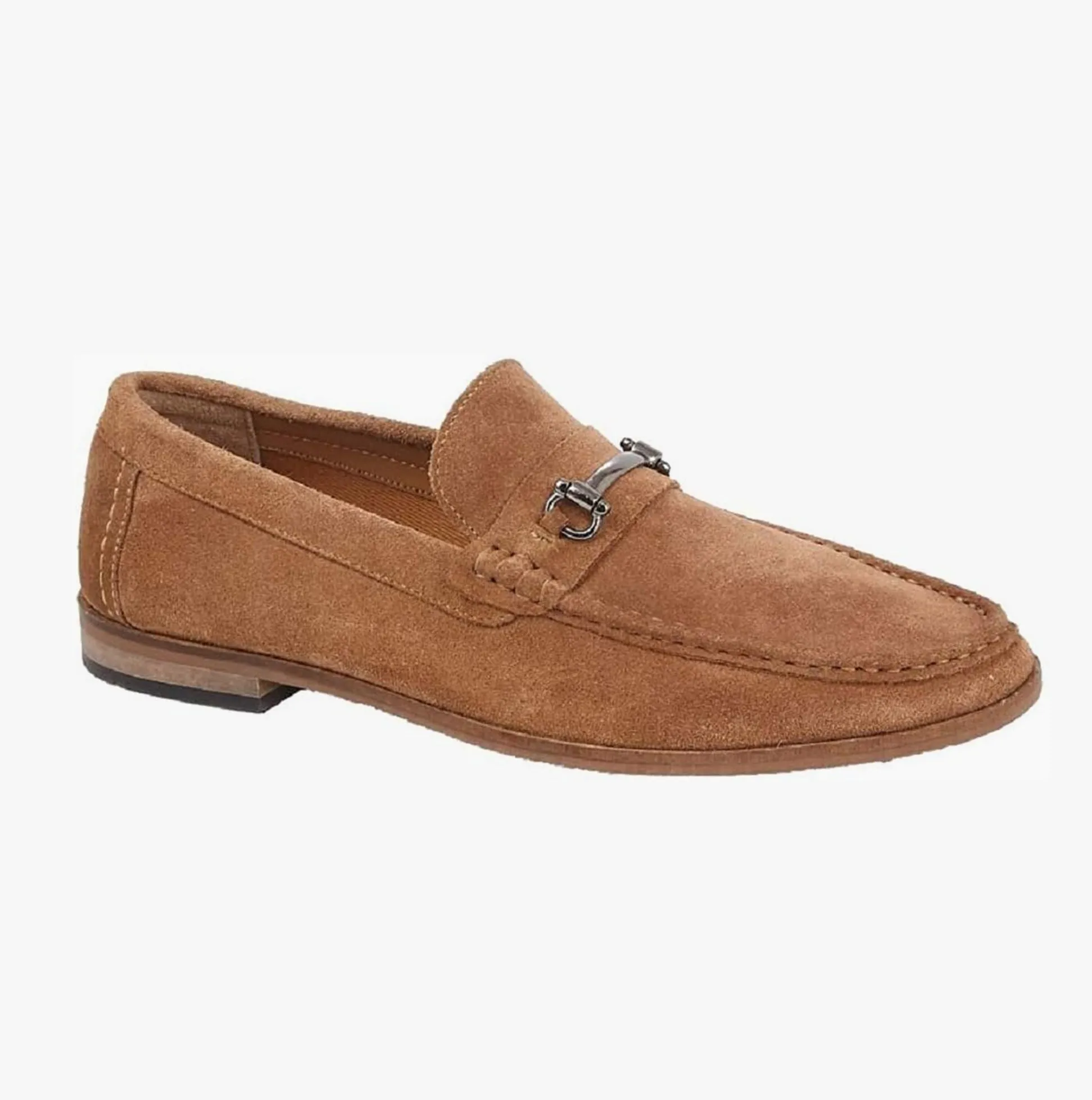 DOMINIC Mens Suede Slip On Moccasin Loafers Sand