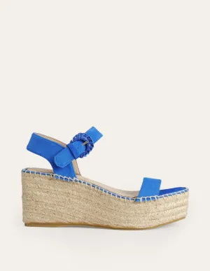 Espadrille Wedges-Blue Heron Suede