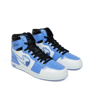 Flaming Skull Sneakers - Light Blue