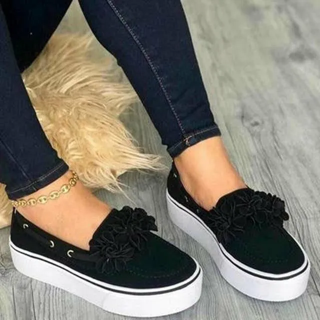 Flat Platform Sneakers Slip On Suede Loafers