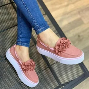 Flat Platform Sneakers Slip On Suede Loafers