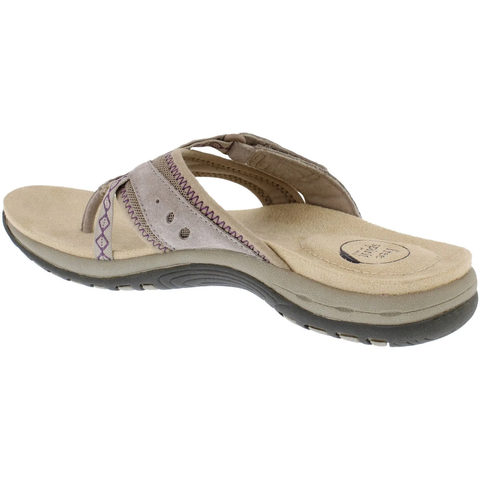 Free Spirit Juliet Ladies New Khaki Suede & Textile Slip On Sandals