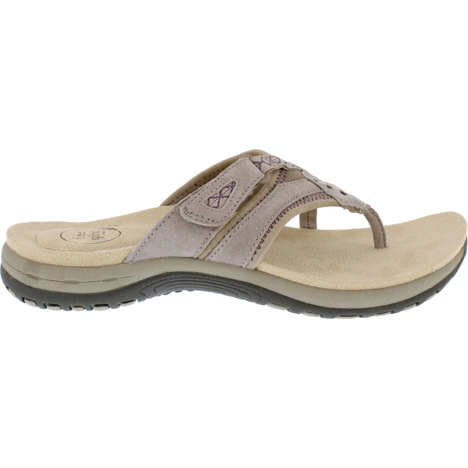 Free Spirit Juliet Ladies New Khaki Suede & Textile Slip On Sandals