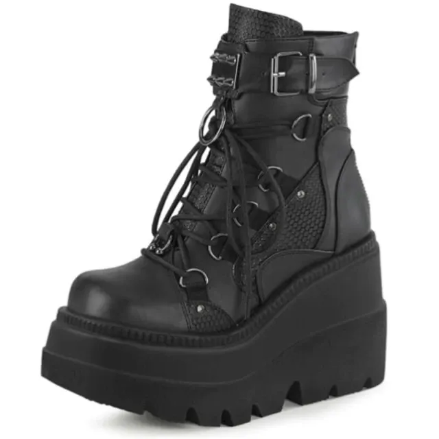 Funki Buys | Boots | Women's Gothic Punk Buckle Ring Creepers