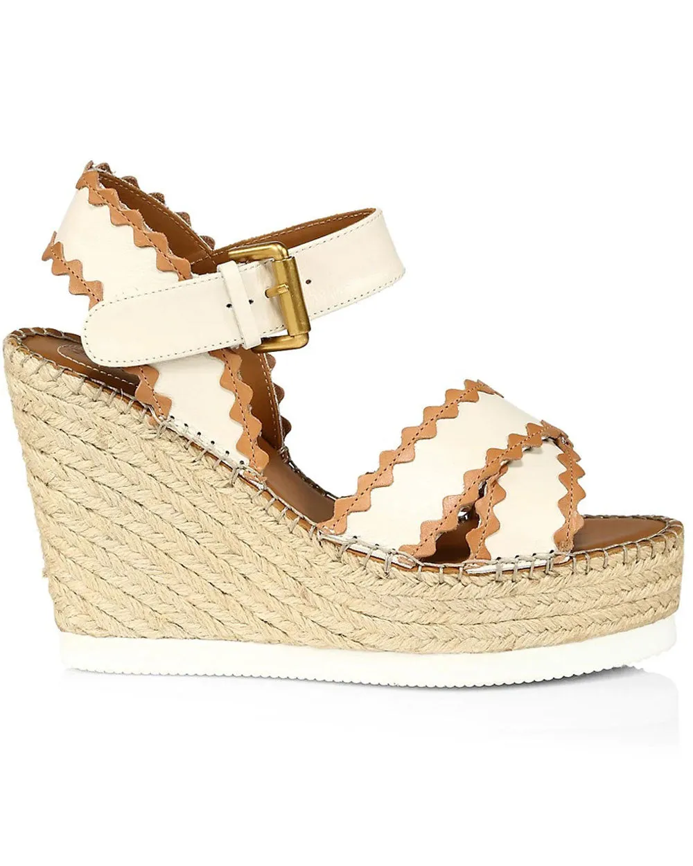 Glyn Espadrille Platform Wedge Sandal in Cream