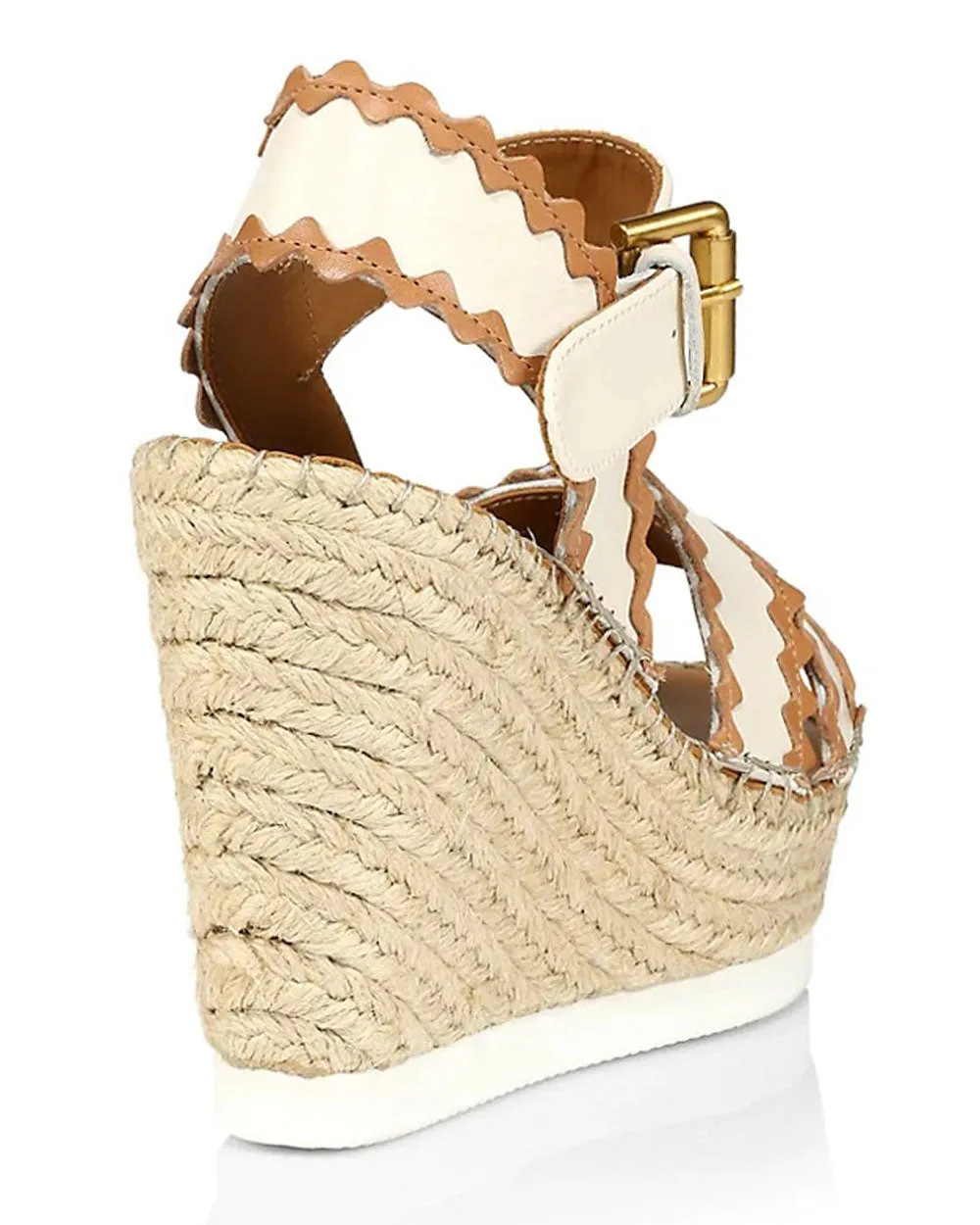 Glyn Espadrille Platform Wedge Sandal in Cream