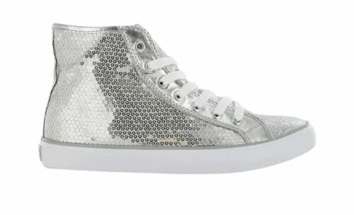 Gotta Flurt Girl's Disco II High Top Sequin Fashion Sneakers Silver Size 1