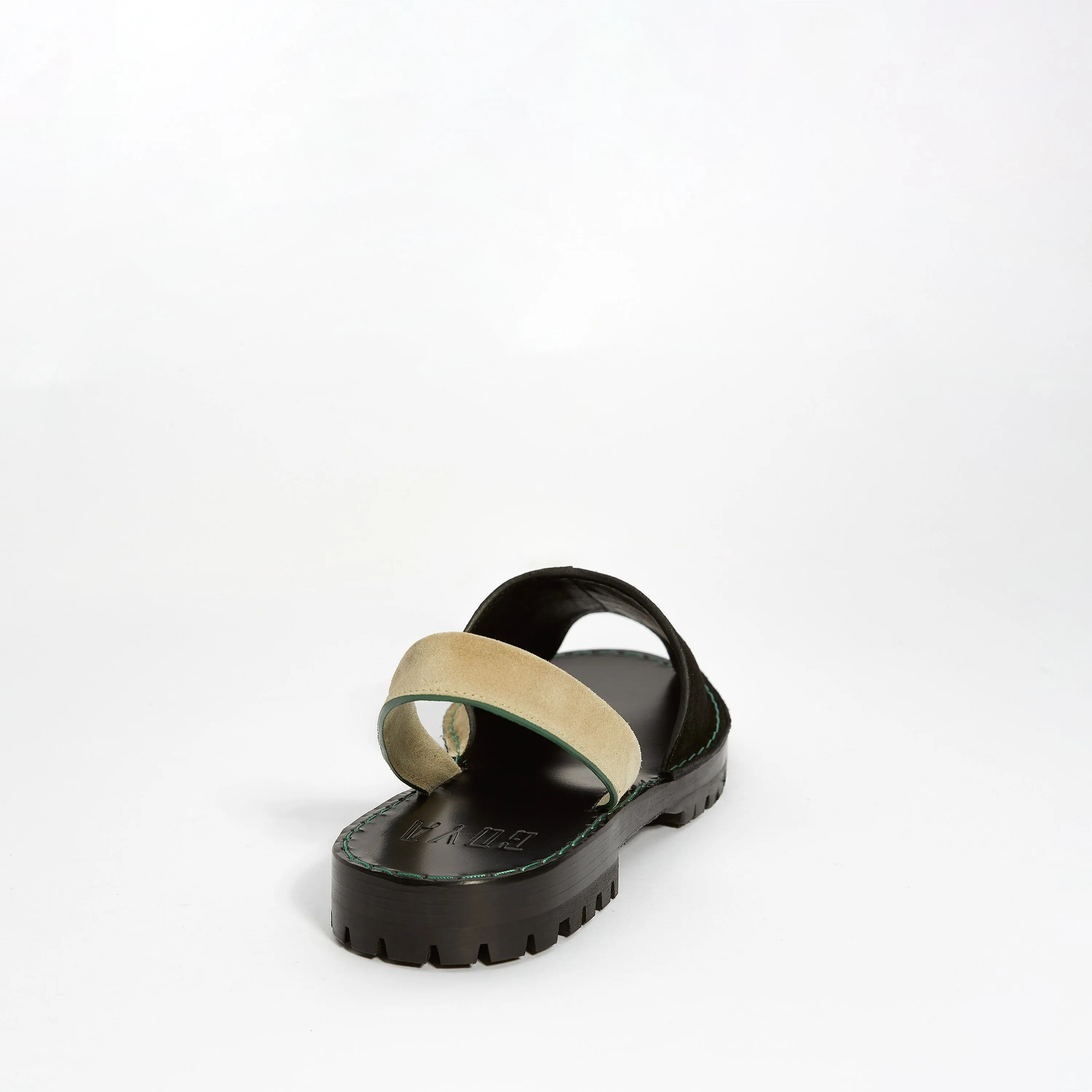 GOYA Black/Beige Bi-Colour Suede Sandals