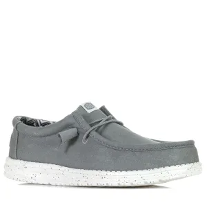 Hey Dude Mens Wally Stretch Canvas Light Grey