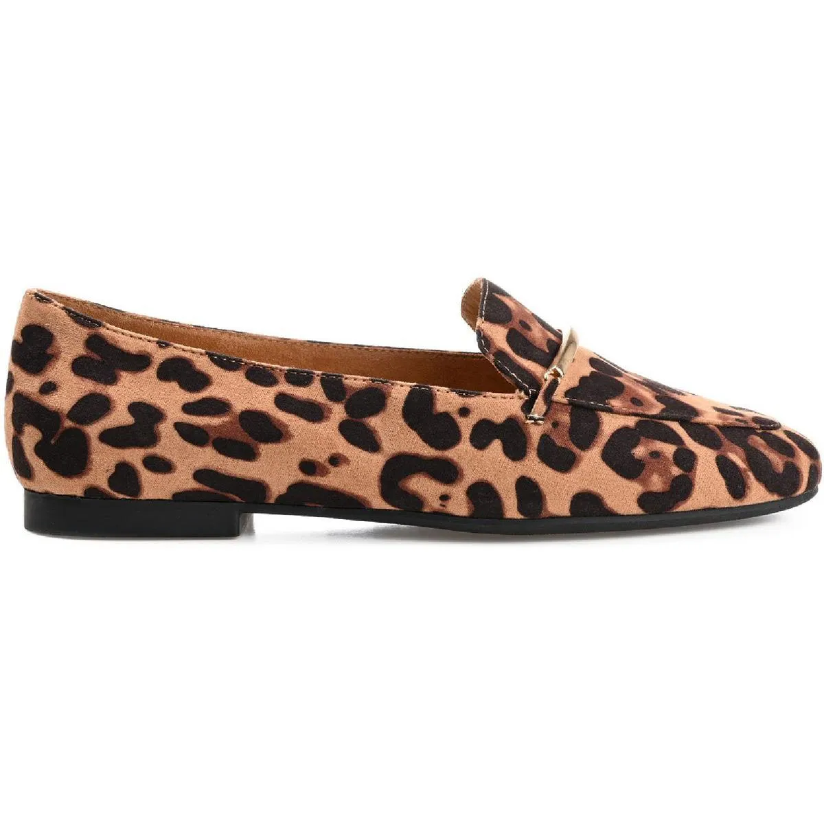 Journee Collection Womens Wrenn Animal Print Slip On Loafers