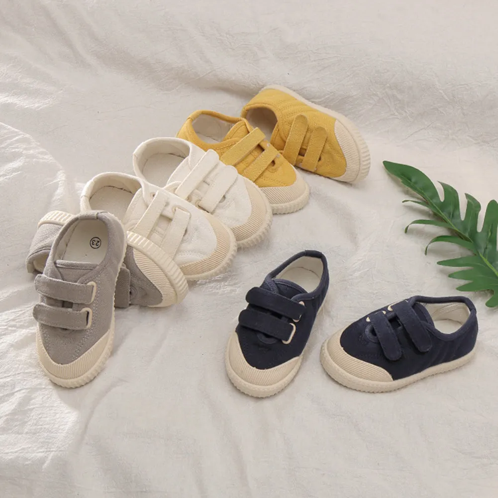 Kids Soft Sole Casual Shoes Comfortable Non-Slip Hook&Loop Canvas Shoes