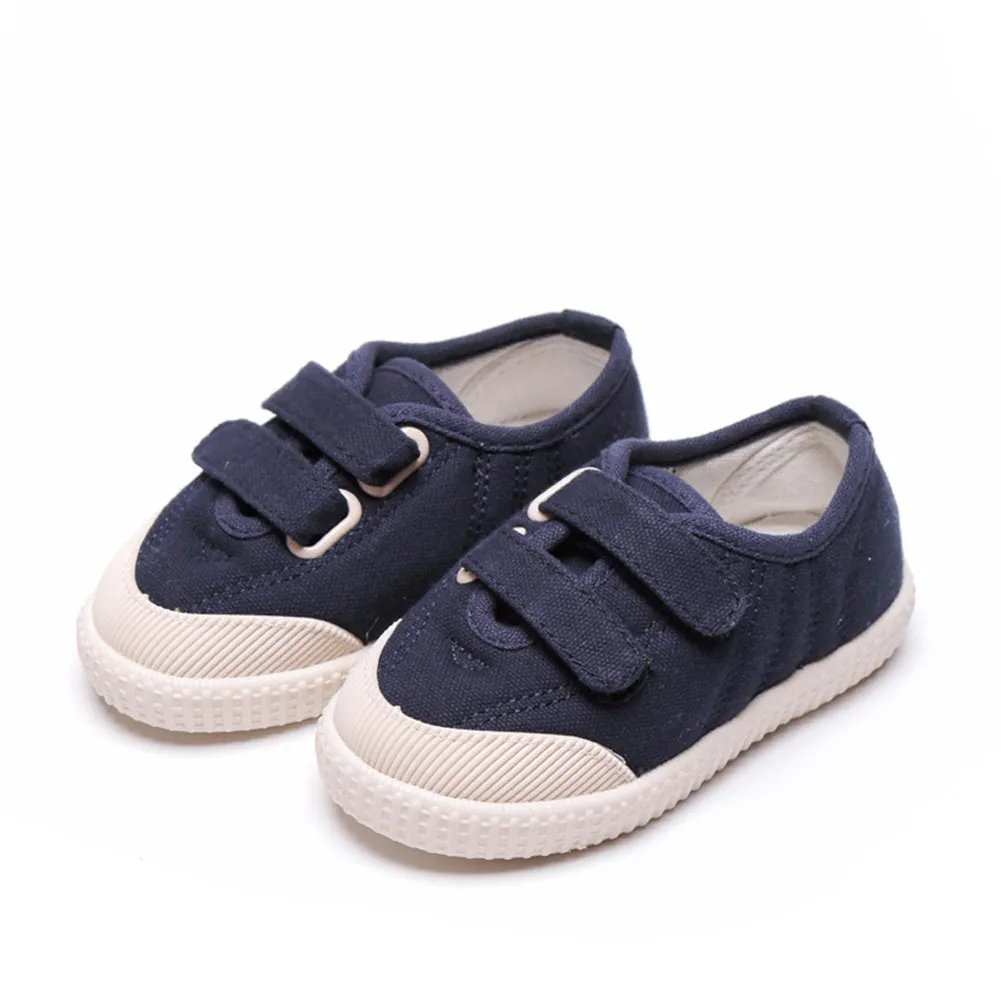 Kids Soft Sole Casual Shoes Comfortable Non-Slip Hook&Loop Canvas Shoes