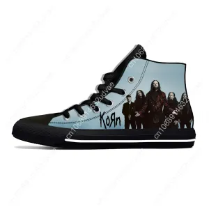 Korn Rock Band High-Top Sneakers – 3D Printed Lightweight Canvas Shoes