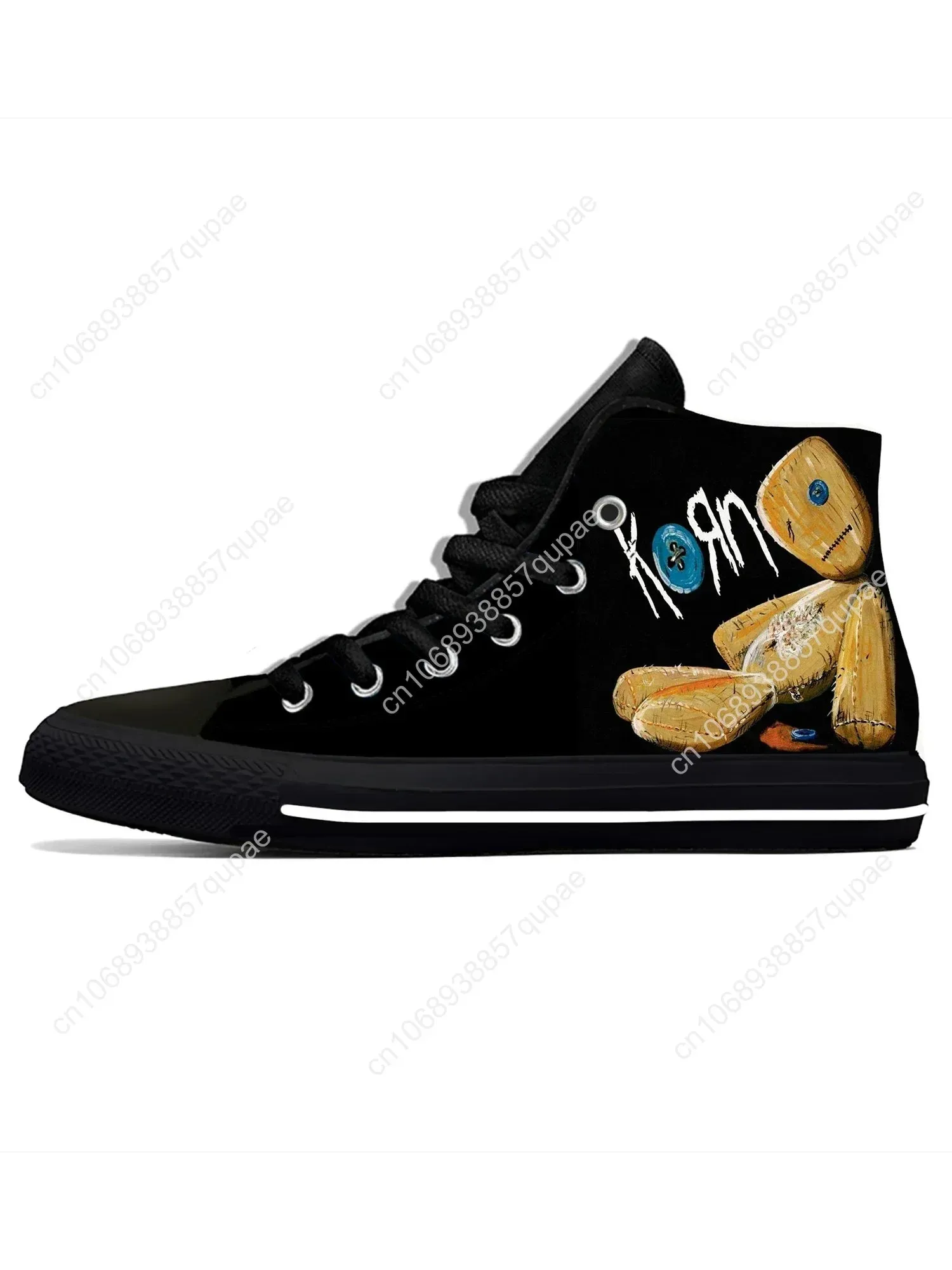 Korn Rock Band High-Top Sneakers – 3D Printed Lightweight Canvas Shoes