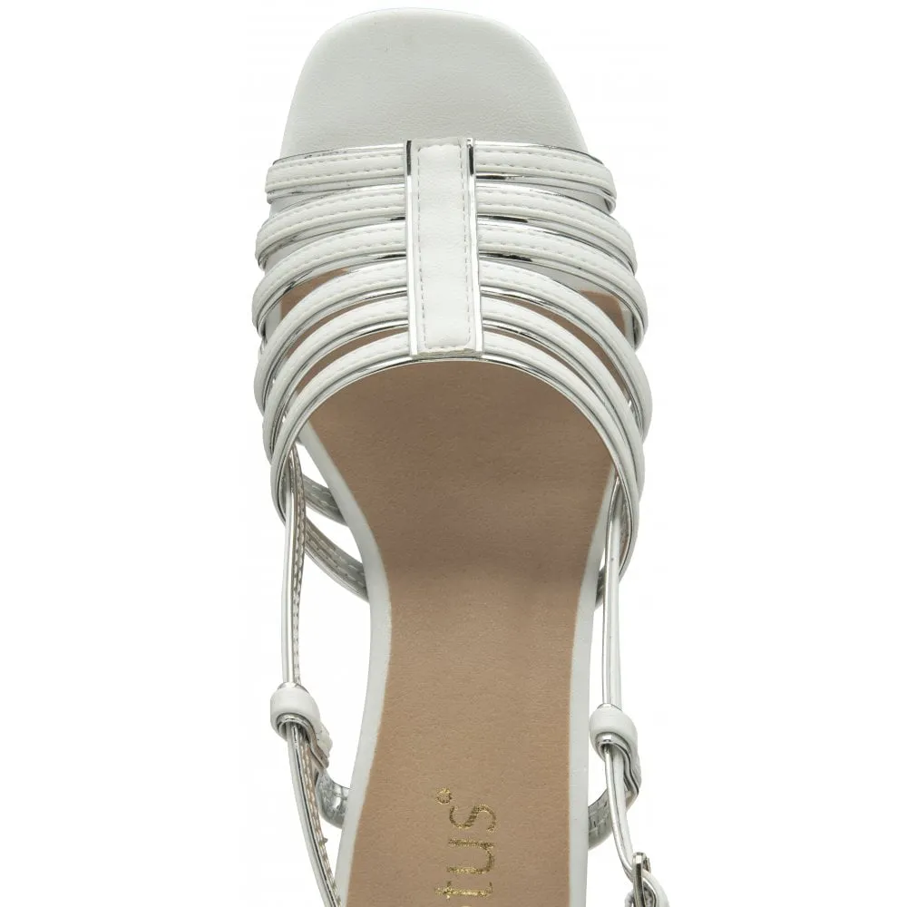 Lotus Cheryl Ladies White Sling Back Heels