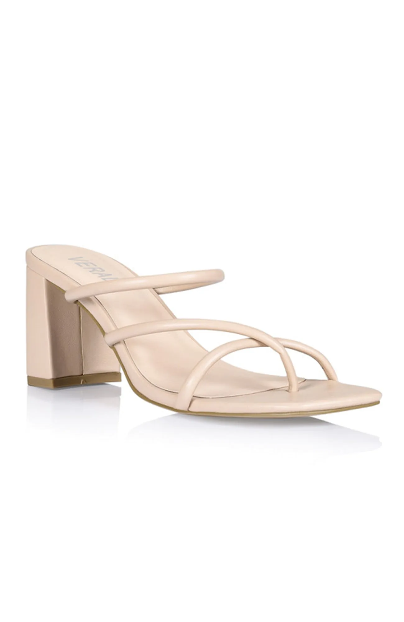 Nashville Strappy Mule Heels Nude Smooth