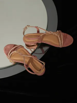 Nude Suede Strappy Kitten Sandals (TC-ST-1337-NUD)