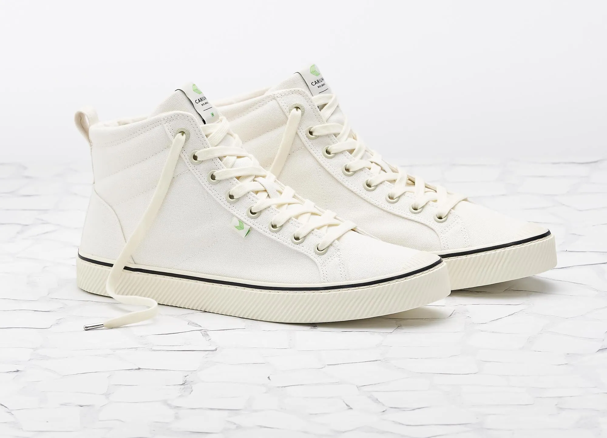 OCA High Stripe White Canvas Sneaker Women