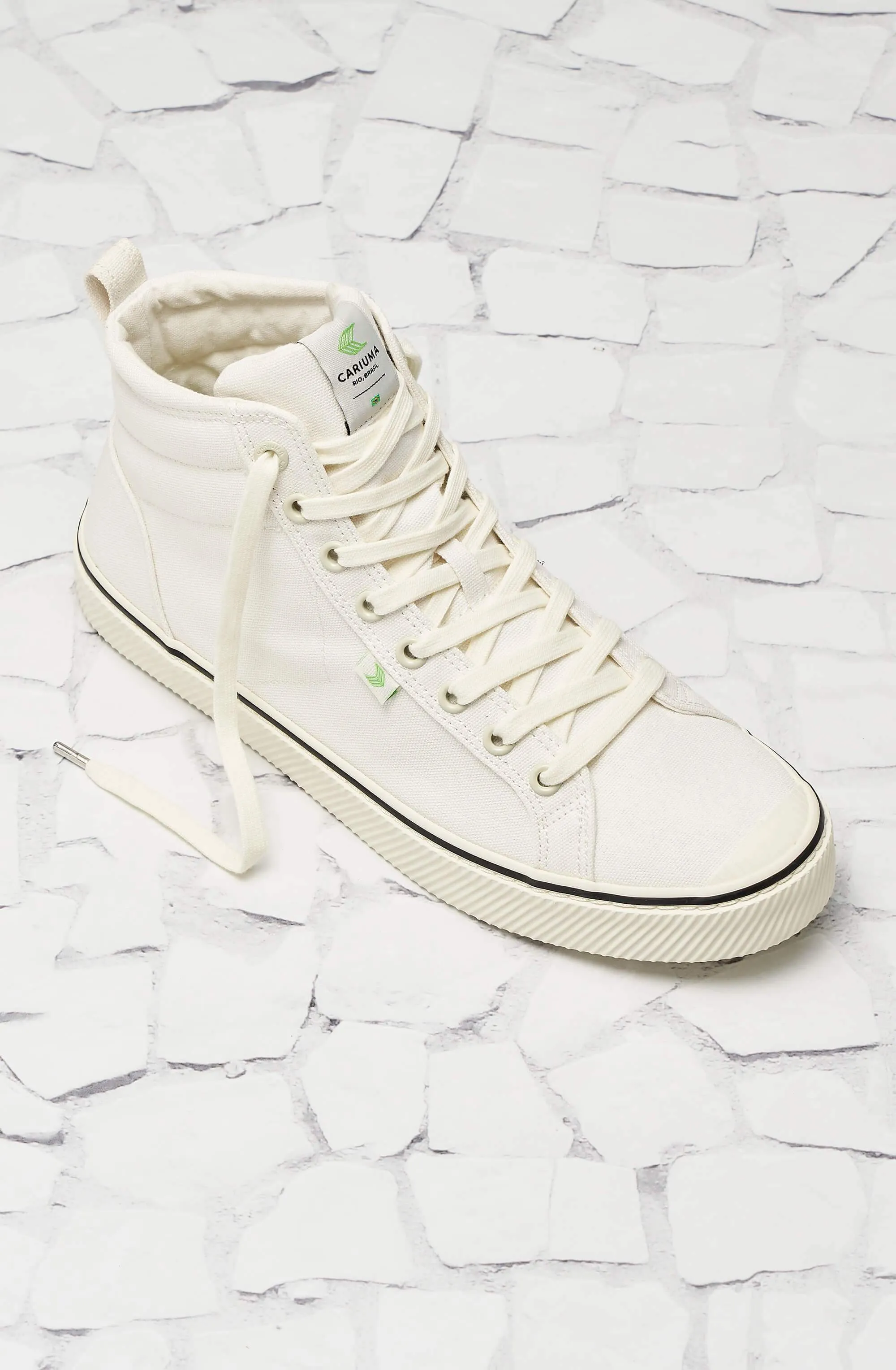 OCA High Stripe White Canvas Sneaker Women