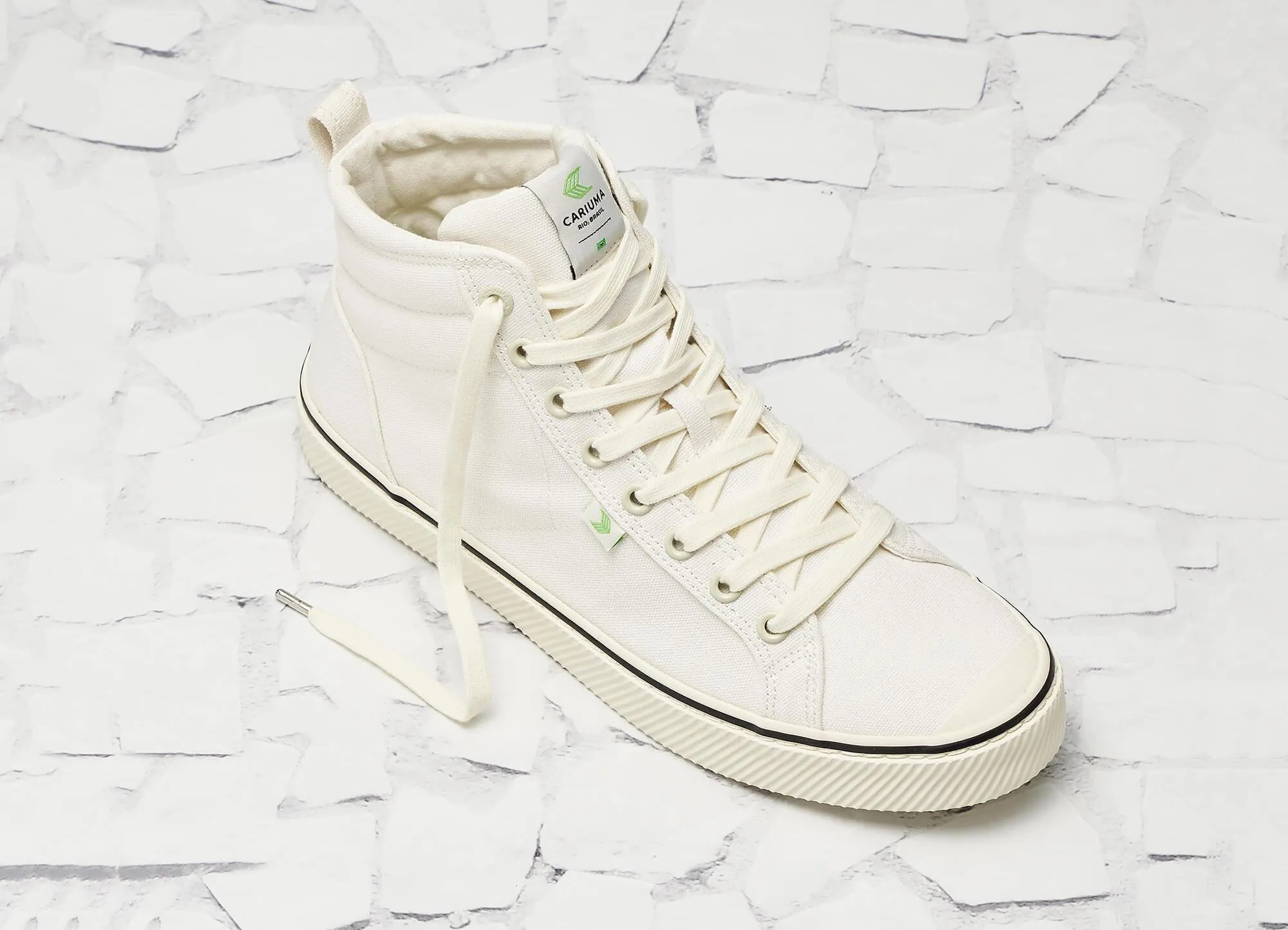 OCA High Stripe White Canvas Sneaker Women