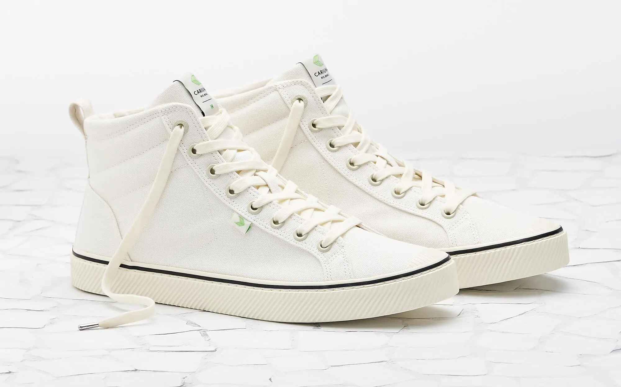 OCA High Stripe White Canvas Sneaker Women